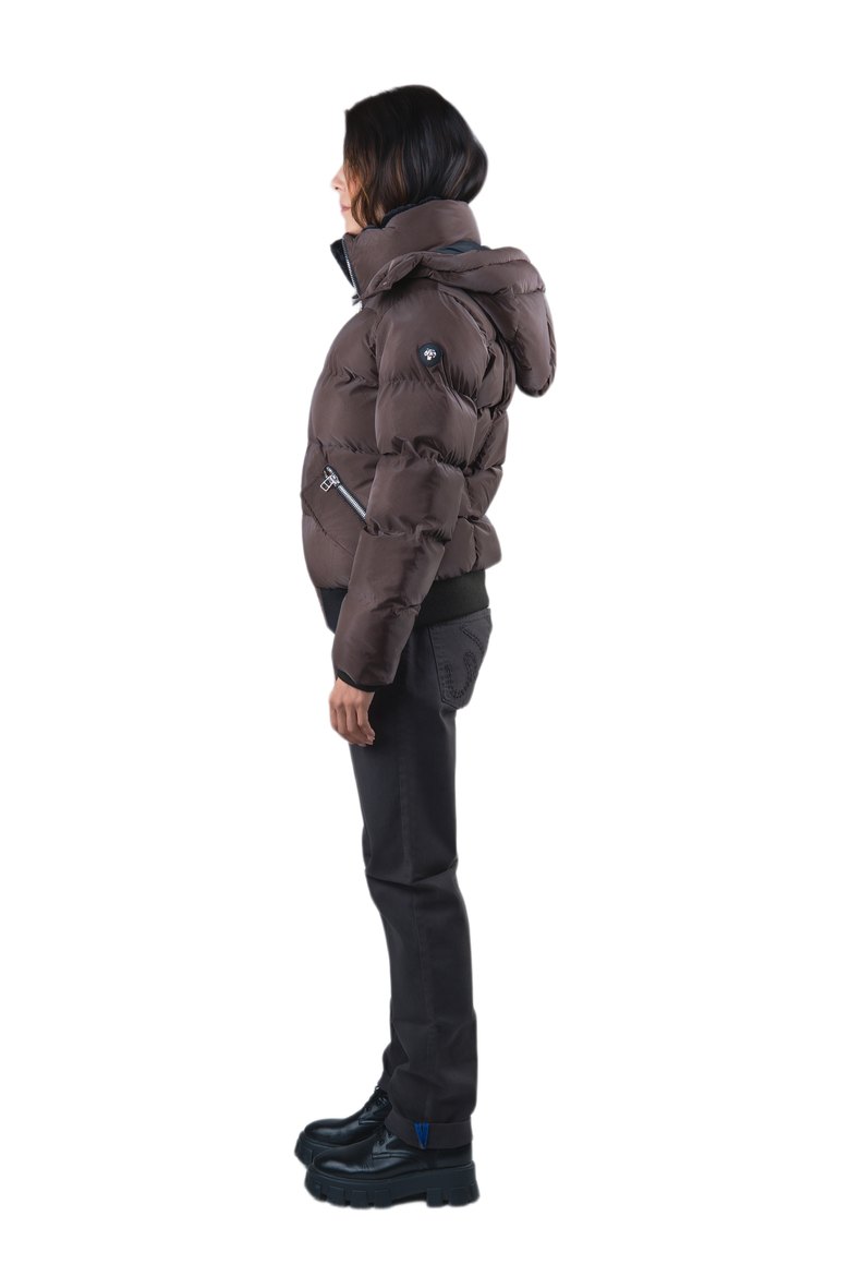 Women's Woody Bomber Quilted Coat, Alternate, color, MOCHA DIAMOND
