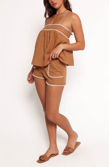 Lila Rickrack Cotton Camisole & Shorts Set