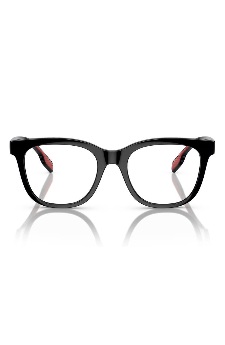 Burberry 47mm Square Optical Glasses, Main, color, Black / Demo Lens