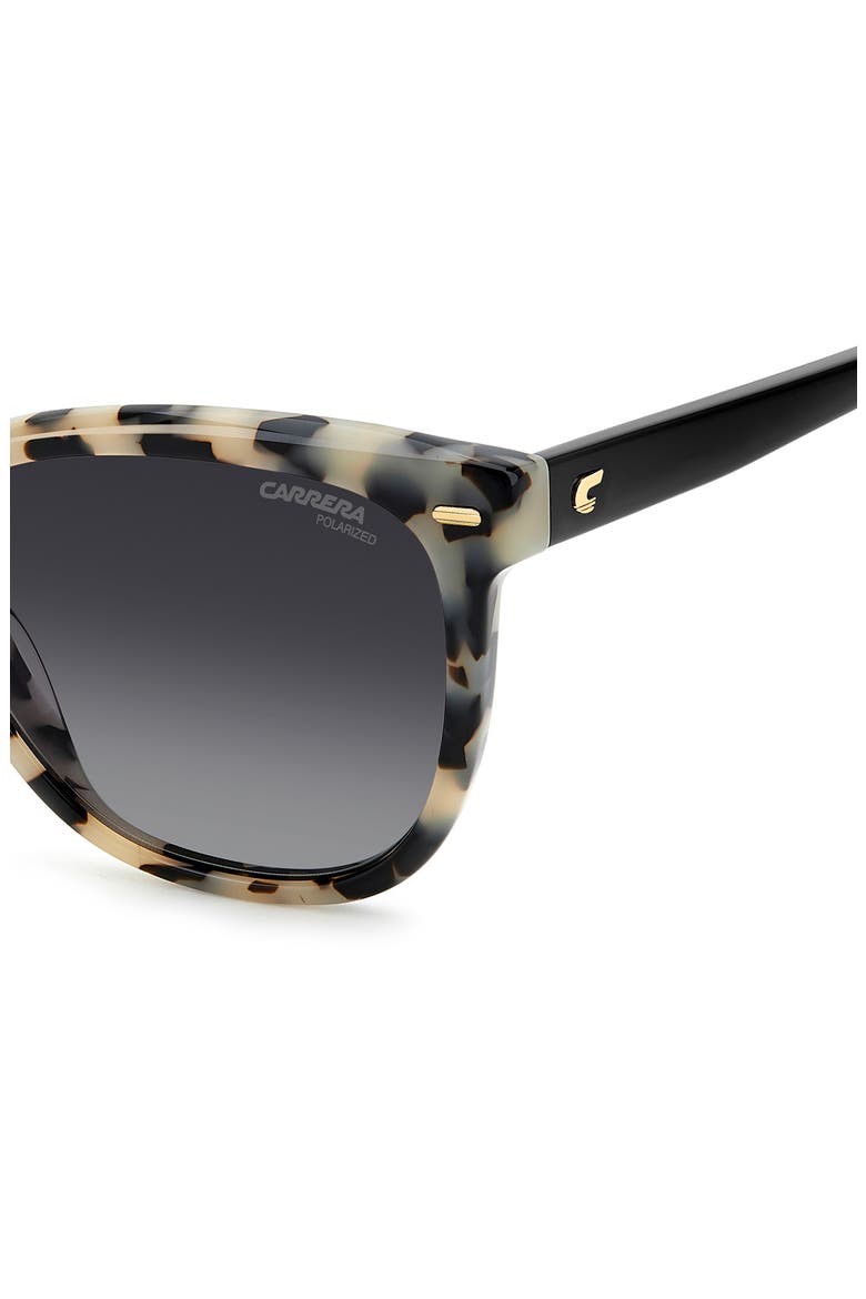 56mm Polarized Cat Eye Sunglasses, Alternate, color, BLACK/ IVORY