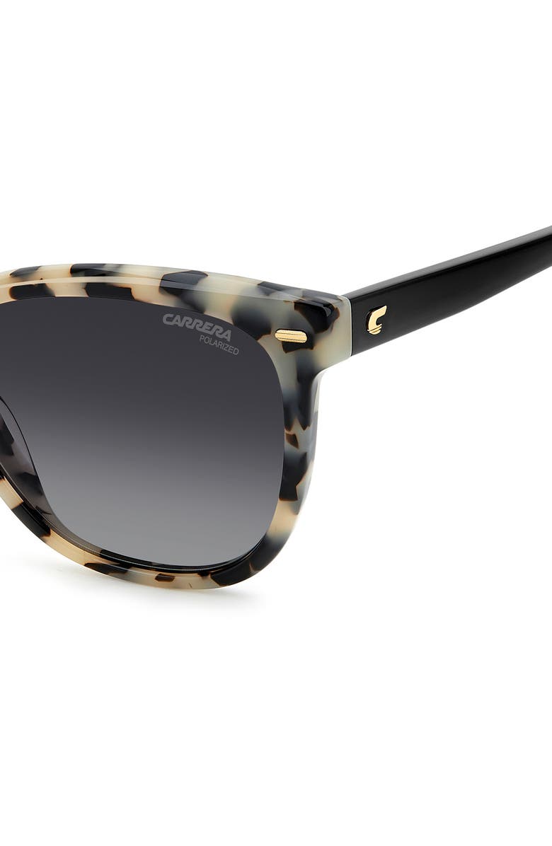 Carrera Eyewear 56mm Polarized Cat Eye Sunglasses, Alternate, color, Black/ Ivory