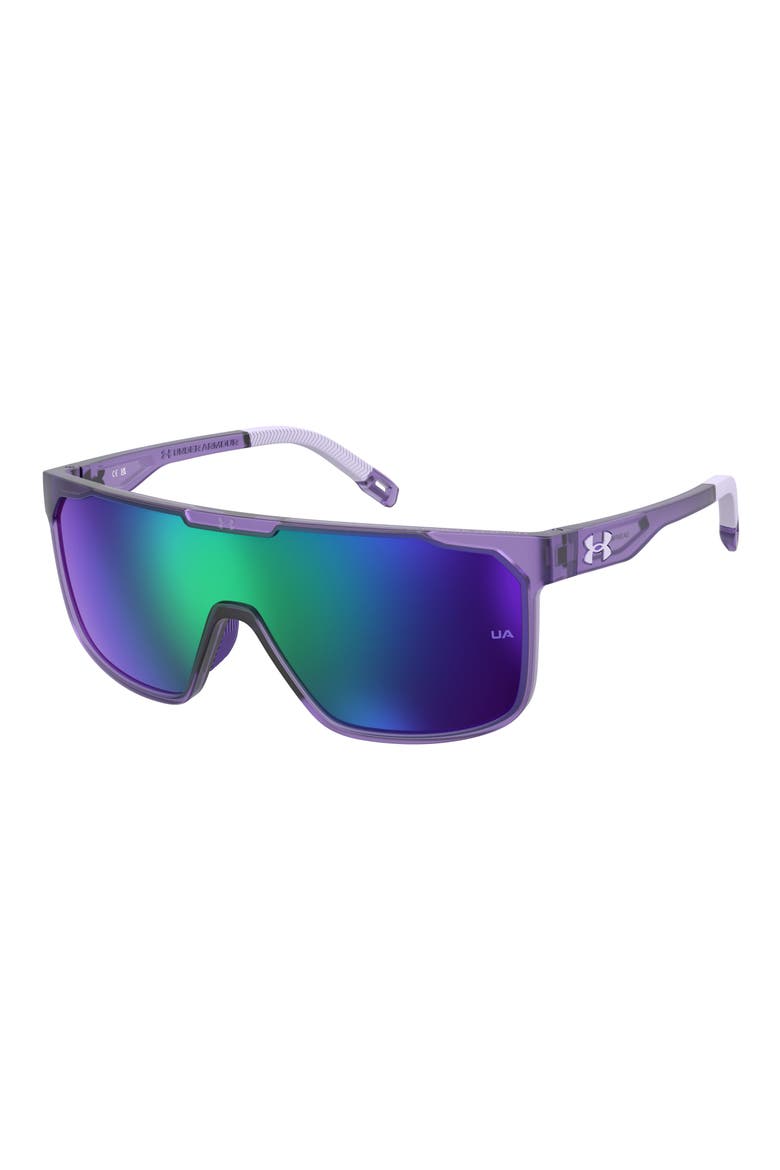 Define 99mm Oversize Mirror Shield Sunglasses, Alternate, color, MATTE VIOLET