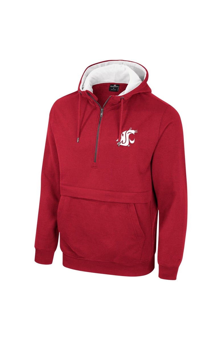 COLOSSEUM Men's Colosseum Crimson Washington State Cougars Half-Zip Hoodie, Alternate, color, Crimson