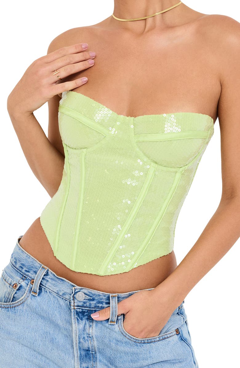 Mistress Rocks Sequin Corset Top, Main, color,