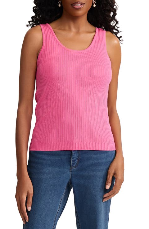 Scoop Neck Rib Sweater Tank
