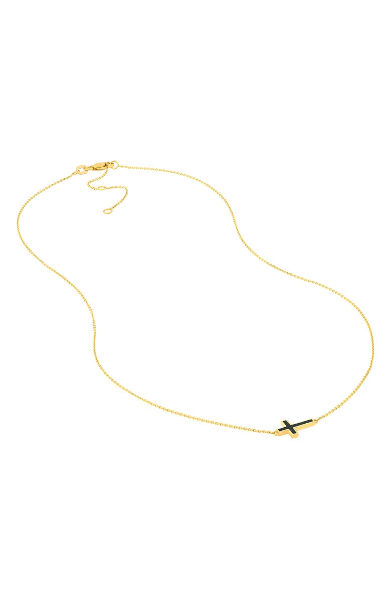 HAWLEY ST 14K Gold Enamel Cross Pendant Necklace, Alternate, color, 