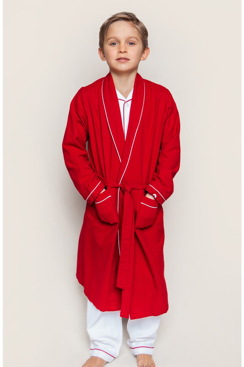 Kids' Flannel Robe, Main, color, RED