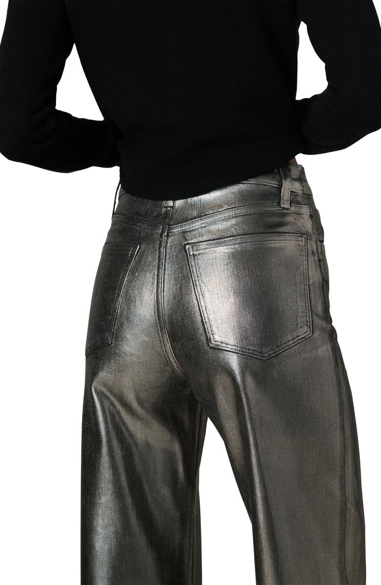Joe's Jeans The Mia Coated Wide Leg Jeans, Alternate, color, Pewter Foil