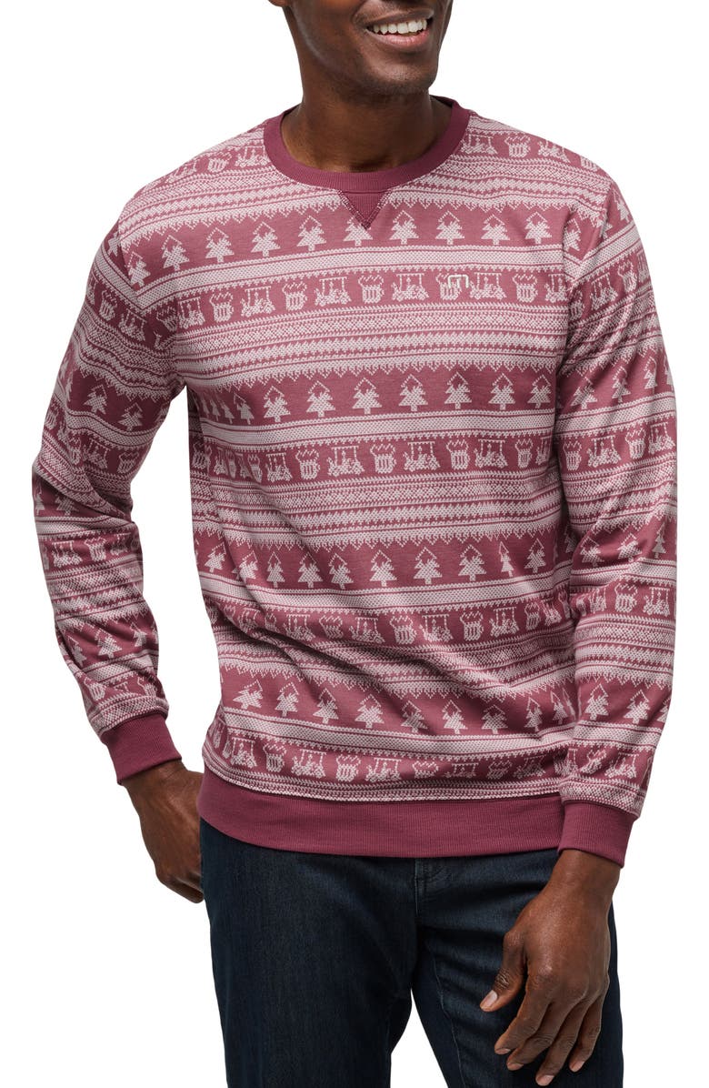 TravisMathew Family Time Sweatshirt, Main, color, Roan Rouge