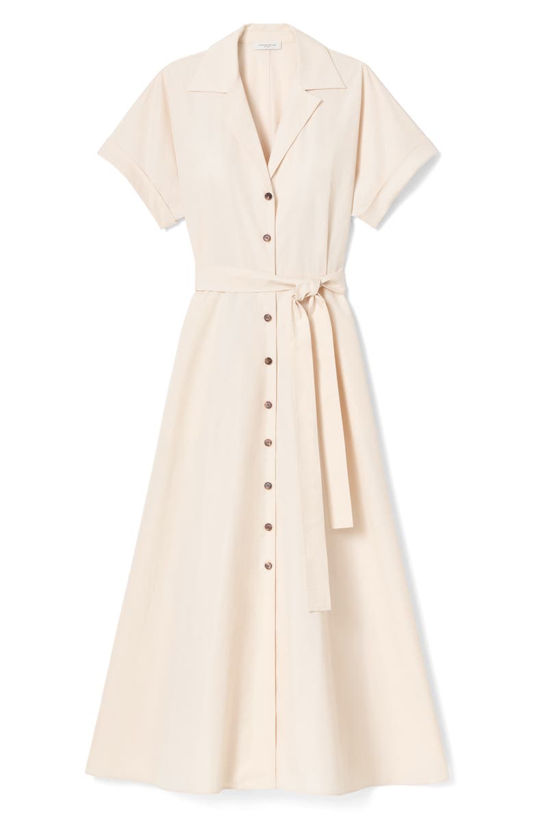 Lafayette 148 New York Tie Waist Maxi Shirtdress, Alternate, color, 