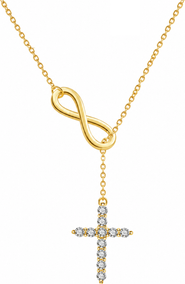 DLORIA Infinity Cross Lariat Necklace