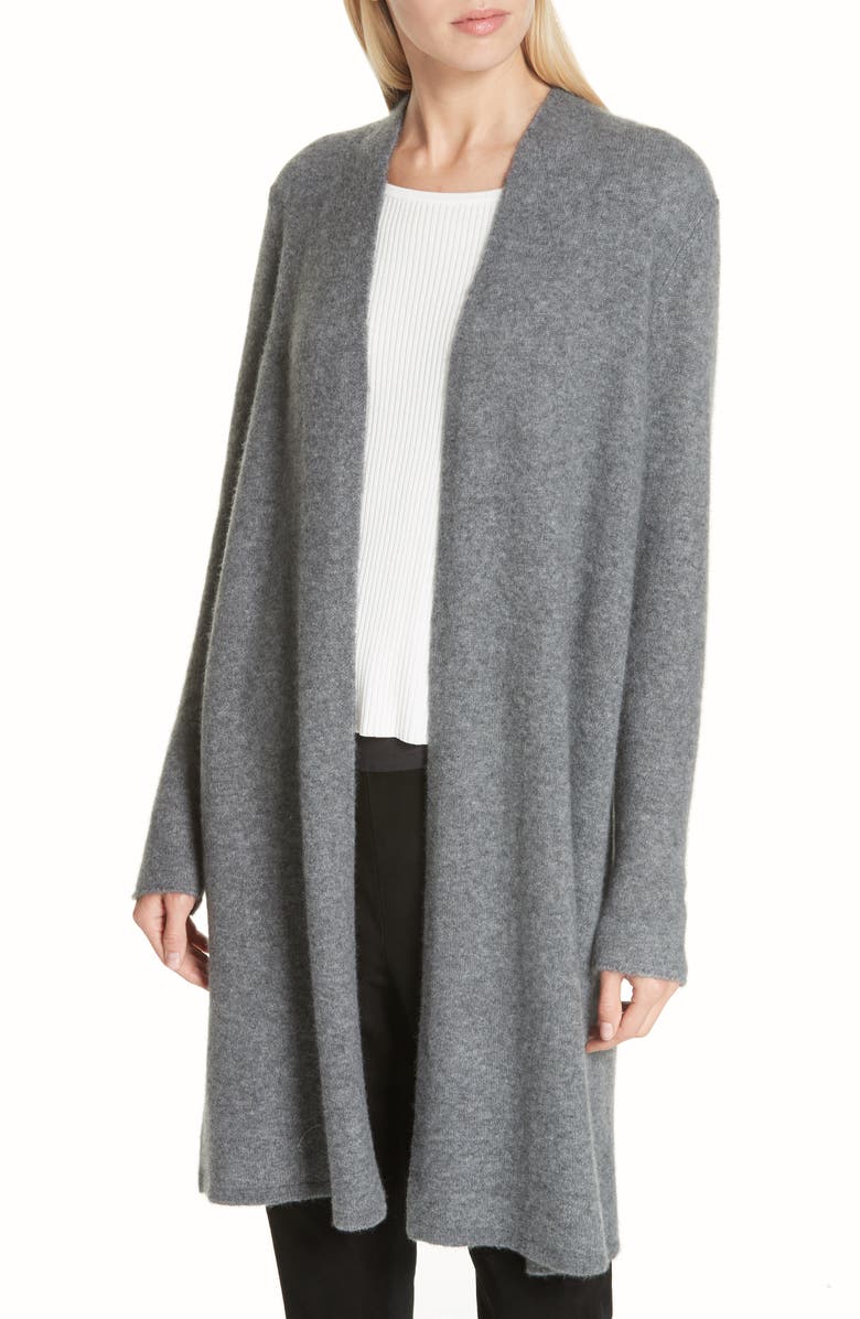 Eileen Fisher Cashmere & Silk Blend Open Cardigan, Main, color,