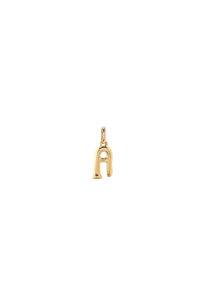 18K Gold-Plated Letter A Charm, Main, color, Gold
