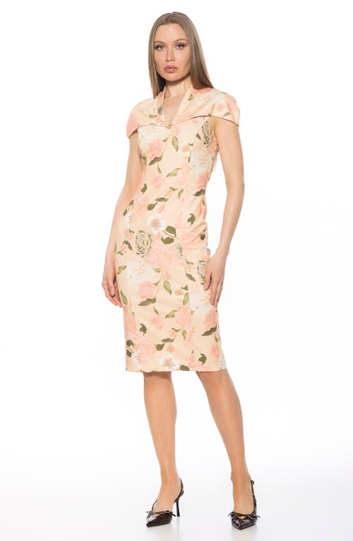 Alexia Admor Tati Cape Sheath Dress In Pink