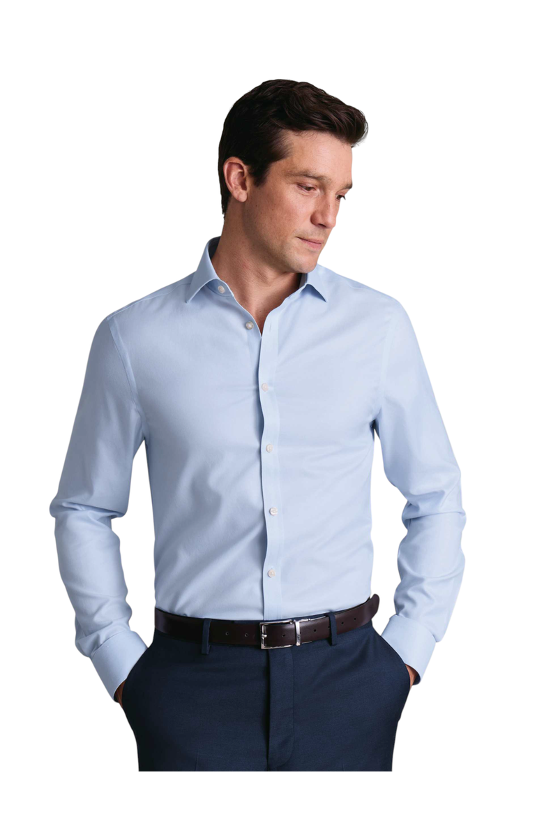 Charles Tyrwhitt Non-Iron Twill Cutaway Collar Shirt, Main, color, Ice Blue