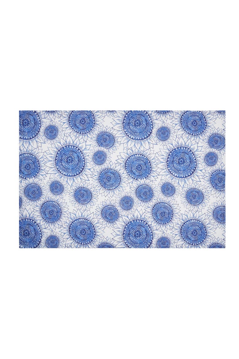 Blue Harvest Sunflower Design Dishtowel, Alternate, color, Blue