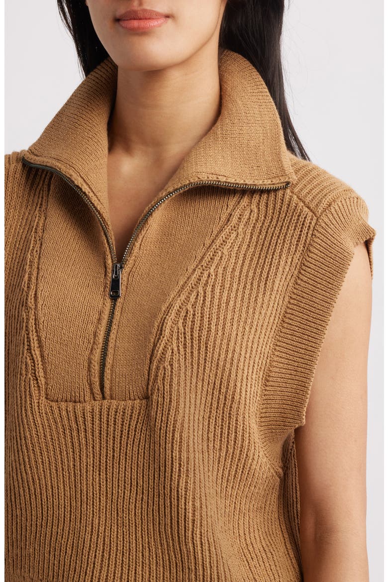 Half Zip Sweater Vest, Alternate, color, TIGERS EYE