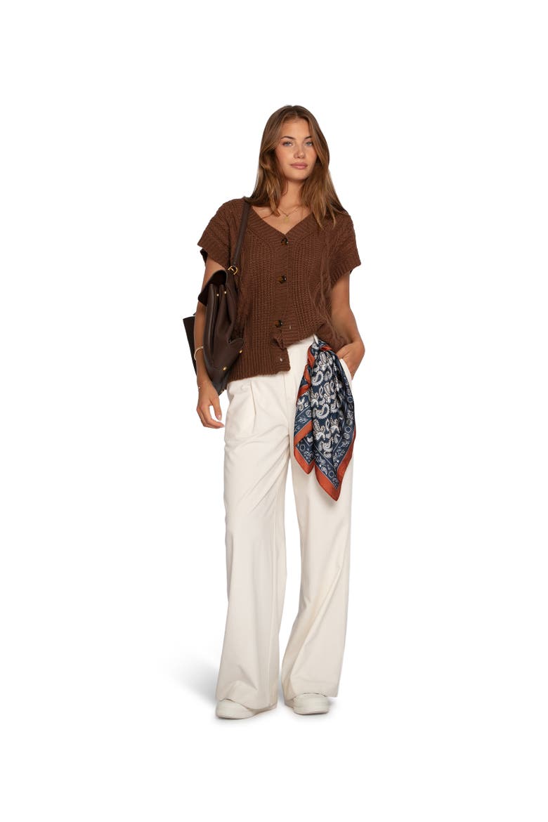 Rosette Oversized Knitted Vest, Alternate, color, Dark Brown