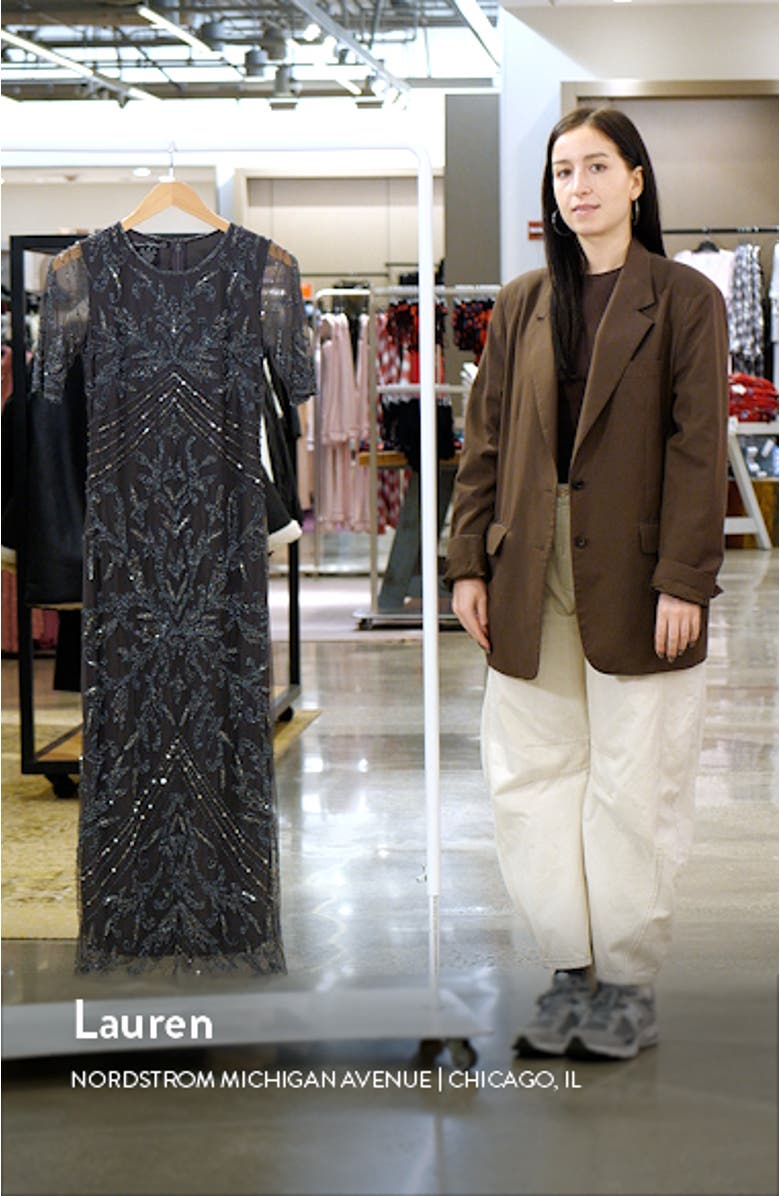 Beaded Tulle Column Gown, sales video thumbnail