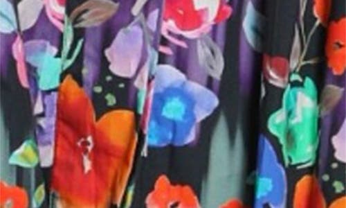 Apny Floral Print Belted A-line Dress In Pink Multi