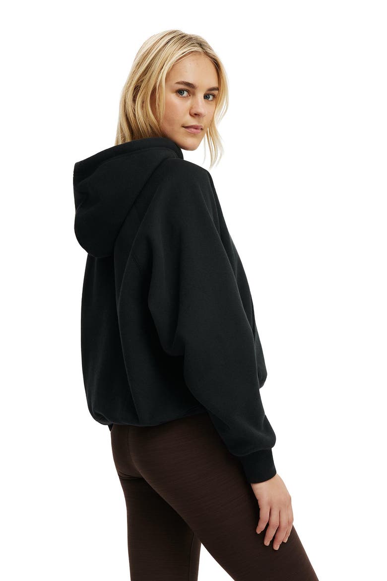 Women's Active Plush Essential Raglan Hoodie, Alternate, color, Black