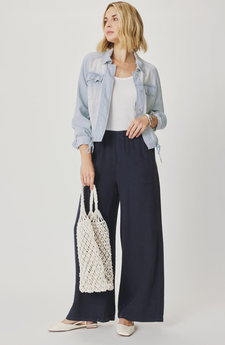 Splendid Lounge Denim Jacket, Alternate, color, Bleached Indigo Blue