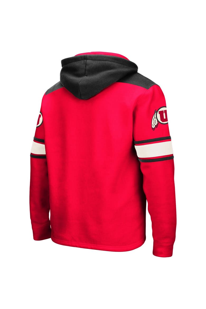 Men's Colosseum Red Utah Utes 2.0 Lace-Up Pullover Hoodie, Alternate, color, Red