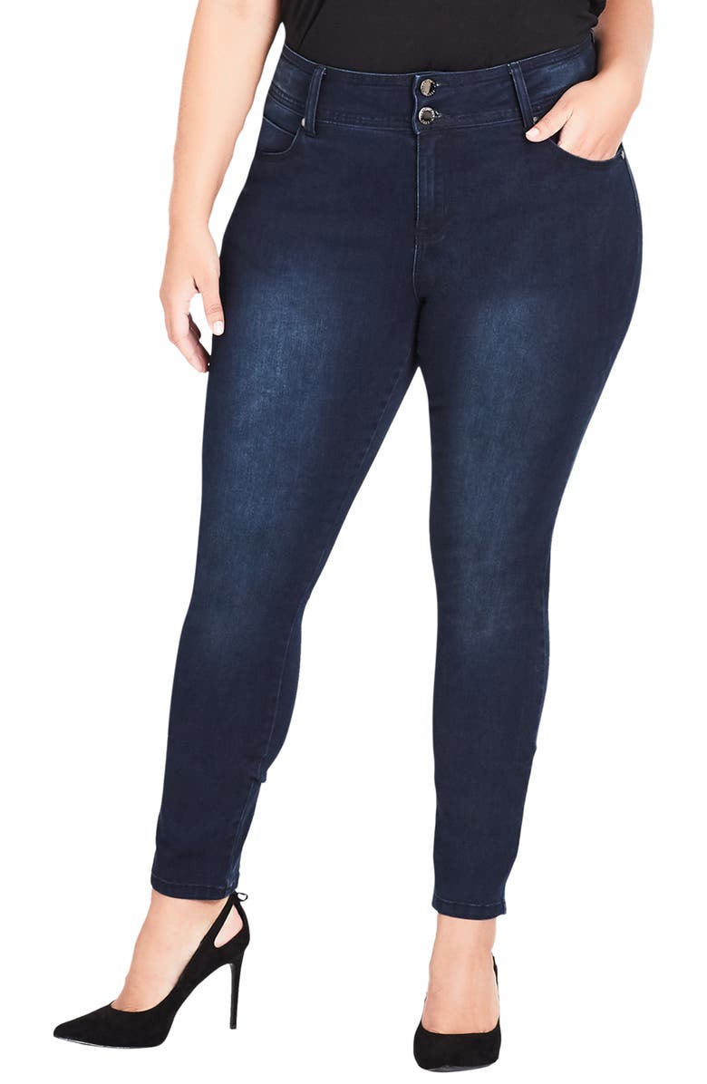 City Chic Jean Harley High Rise Skinny Jeans, Main, color, 