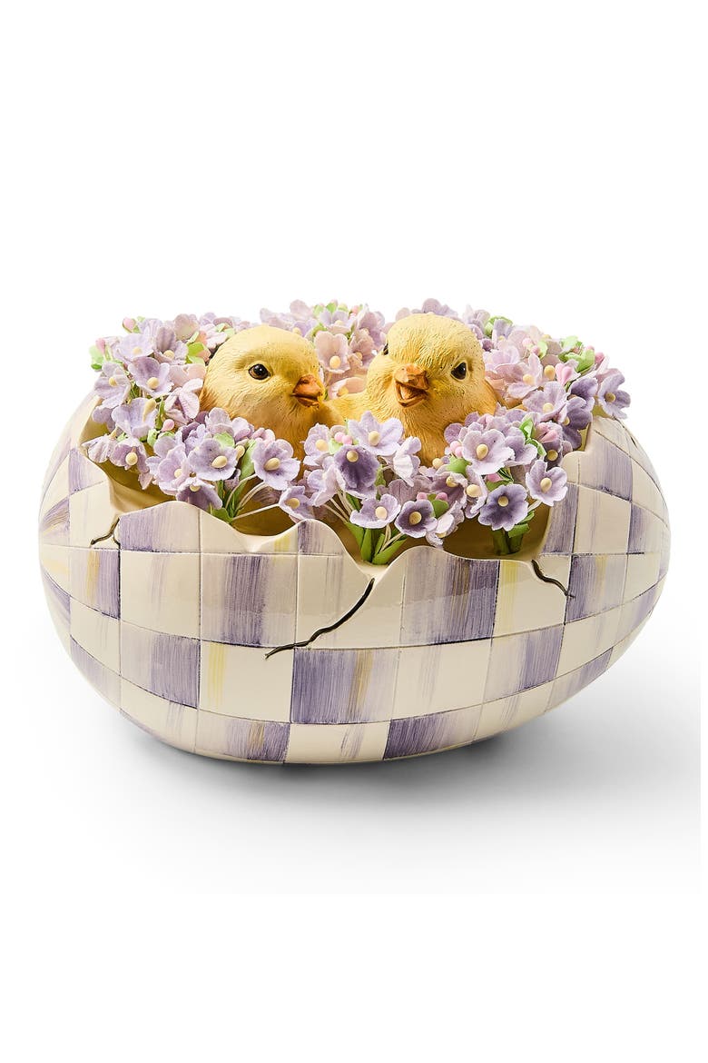 Violet Check Peekaboo Egg Figurine, Main, color, PURPLE