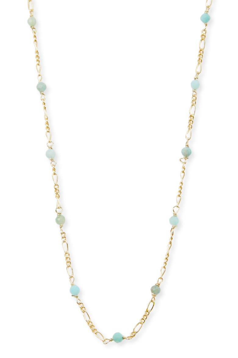 Amazonite Figaro Chain Necklace, Main, color, GOLD