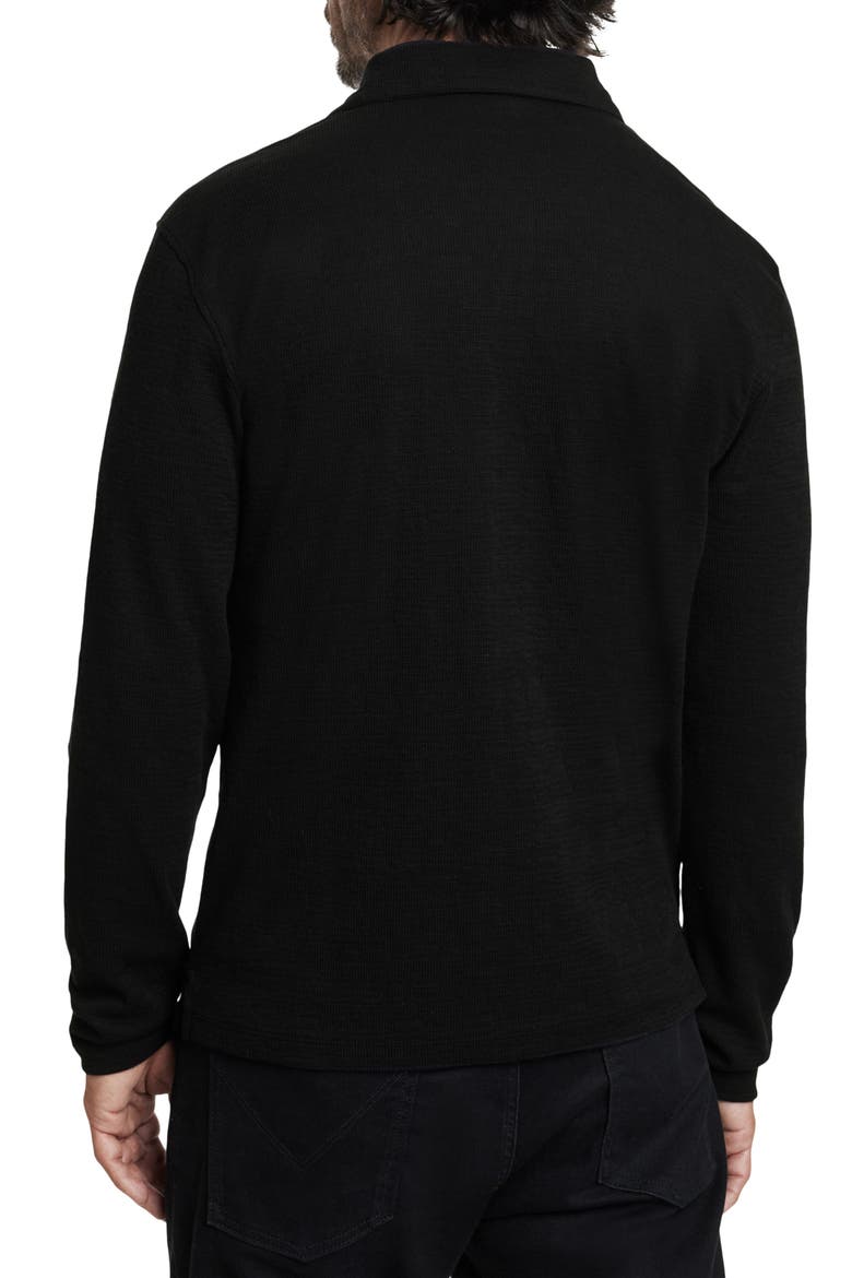 Morris Long Sleeve Johnny Collar Polo, Alternate, color, BLACK