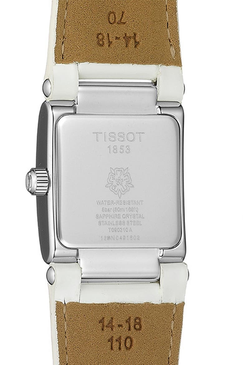 Women's T-2 Mother of Pearl Diamond Accented Leather Strap Watch- 0.16 ctw, 32mm, Alternate, color, NO COLOR