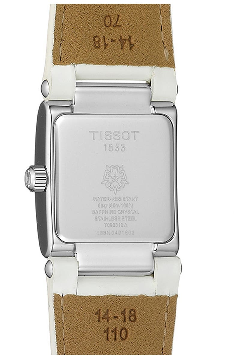 Tissot Women's T-2 Mother of Pearl Diamond Accented Leather Strap Watch- 0.16 ctw, 32mm, Alternate, color,