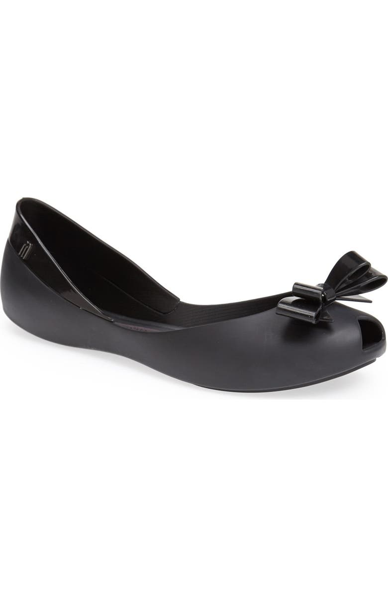 Melissa 'Queen' Peep-Toe Flat, Main, color,