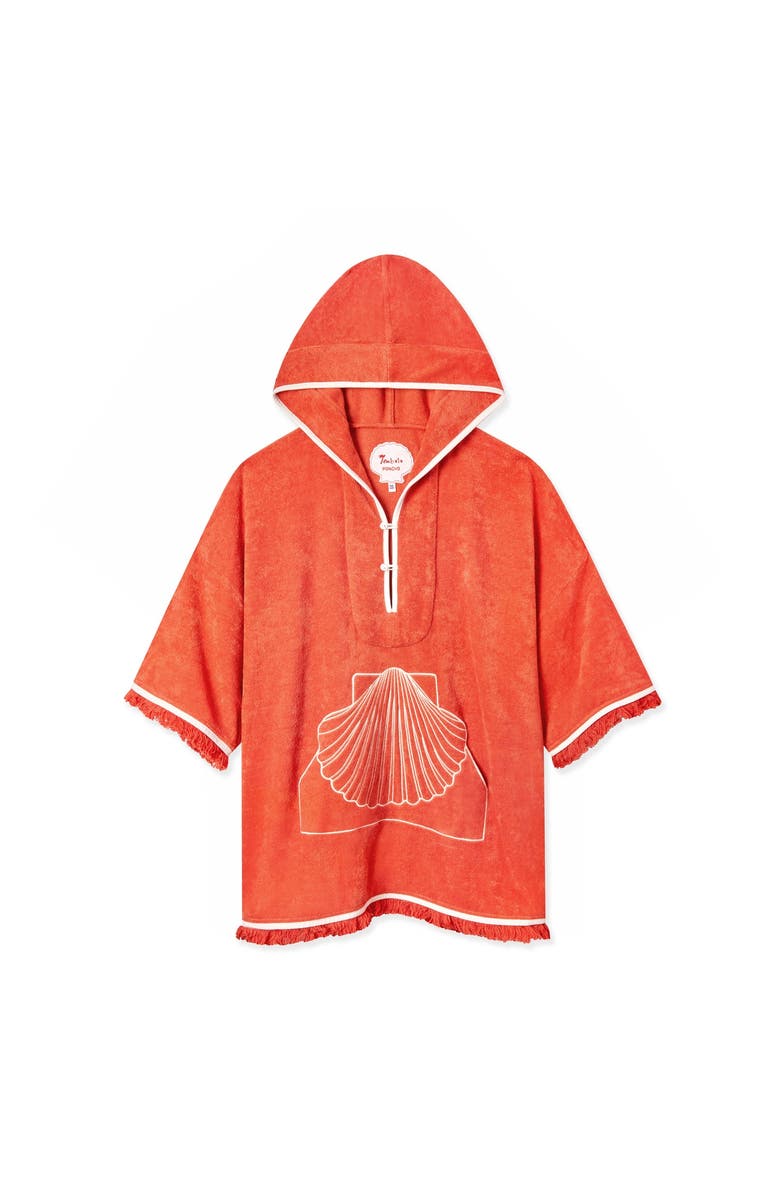 Tombolo 'Scallop' Beach Towel Top, Main, color, Coral