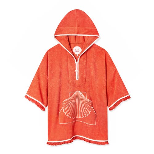 Tombolo 'scallop' Beach Towel Top In Coral