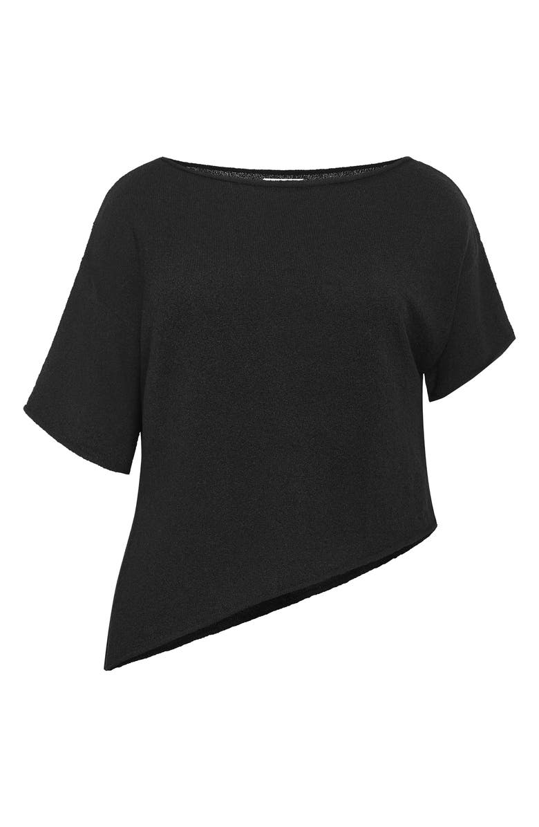 City Chic One-Shoulder Top, Alternate, color, Black