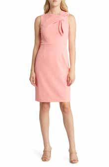 Tie Neck Sleeveless Sheath Dress