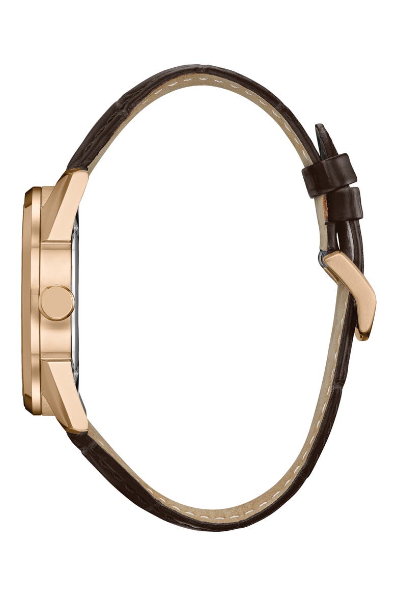 Classic Leather Strap Watch, 42mm, Alternate, color, BROWN