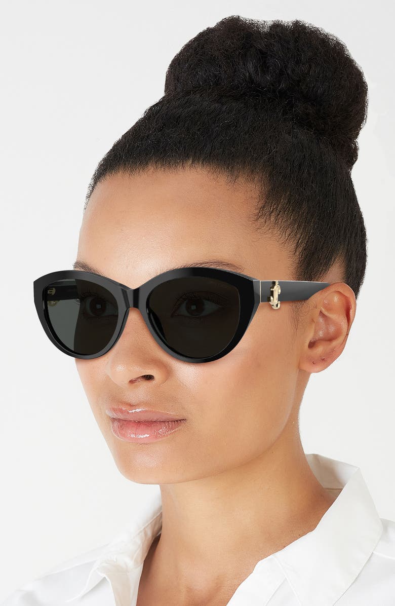 Jimmy Choo 55mm Phantos Sunglasses, Alternate, color, Black/ Dark Grey