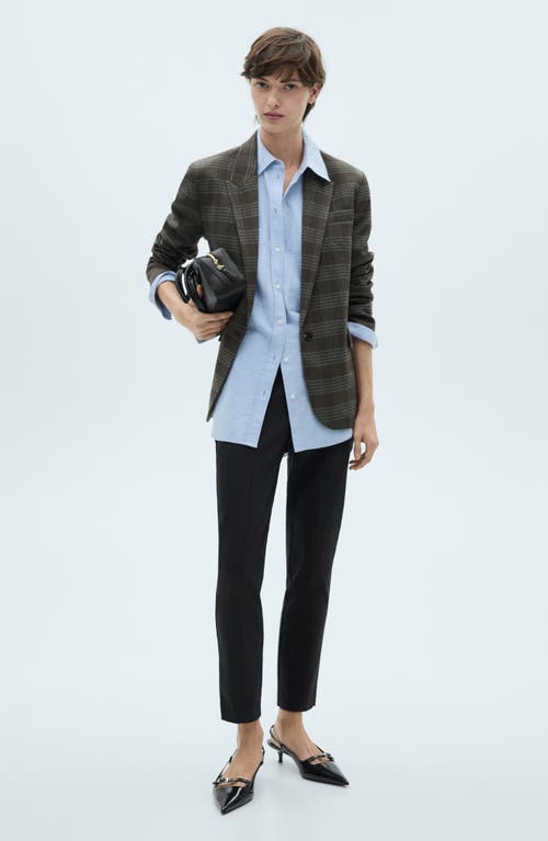 Mango Straight Leg Ankle Pants In Black