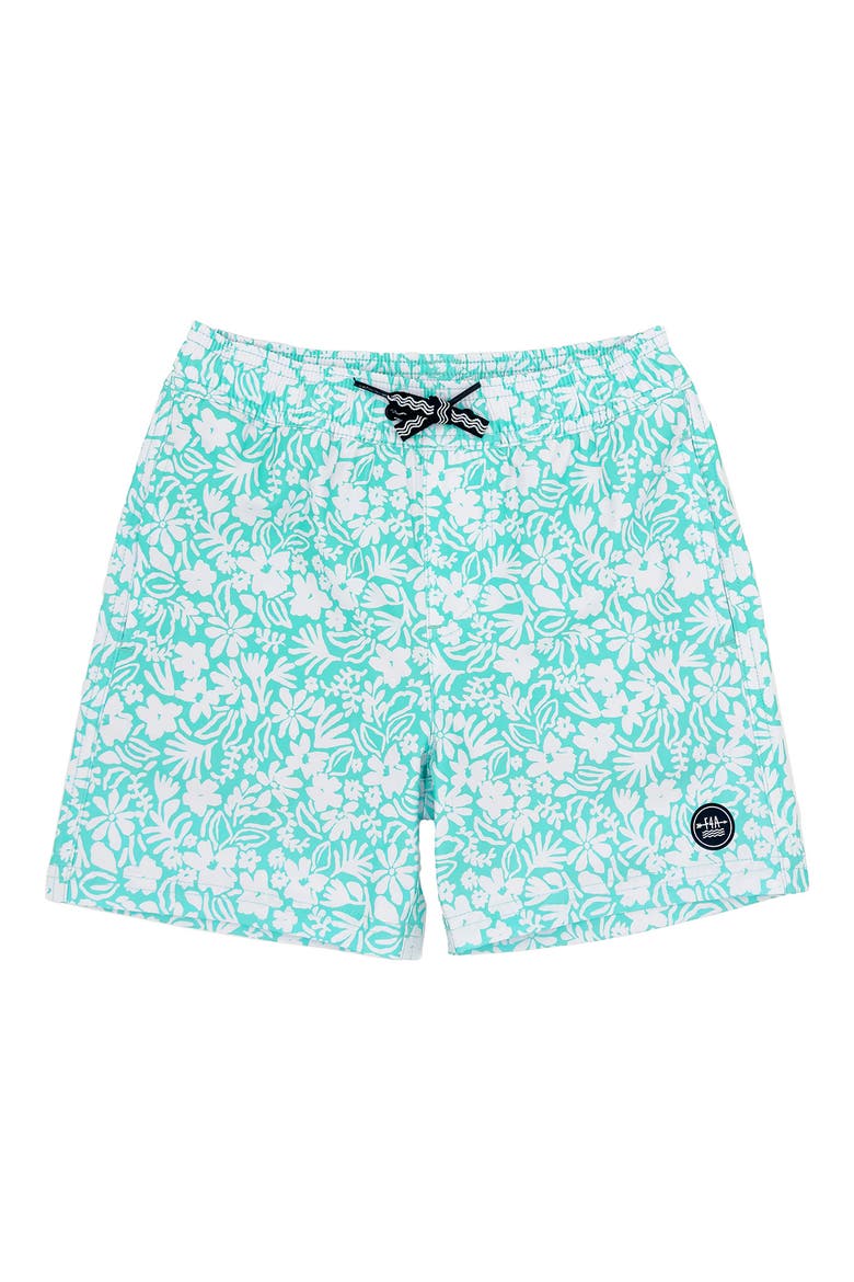 Kids' Sea Ya Floral Volley Swim Trunks, Main, color, POOL BLUE