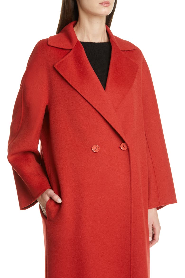 Ode Double Breasted Wool Blend Coat, Alternate, color, RUST
