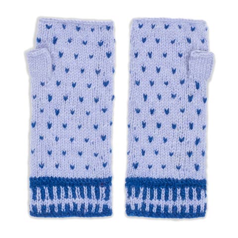 Women's Artisan Hand-Knit Appalachian Winter Wool Half Mitten