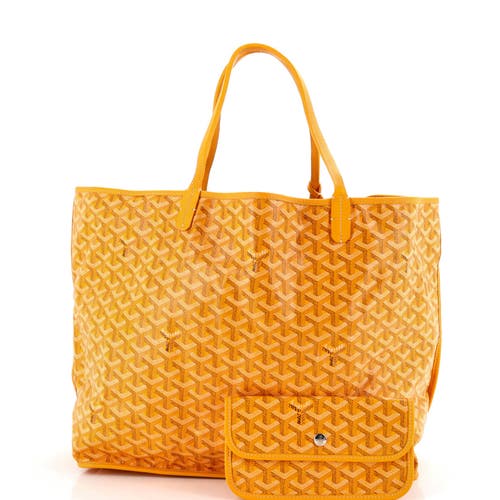 Pre-owned Goyard Goyard Anjou Reversible Tote Coated Canvas Pm In Yellow