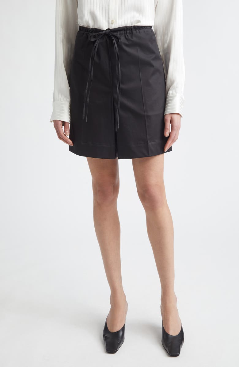 GIA STUDIOS Richie Cotton Blend Shorts, Main, color, Black