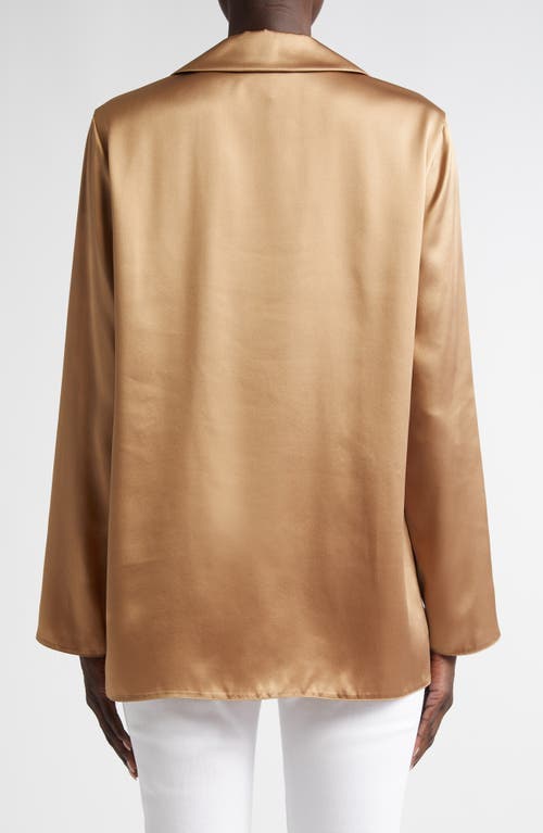 Lafayette 148 New York Silk Charmeuse Popover Top In Brown