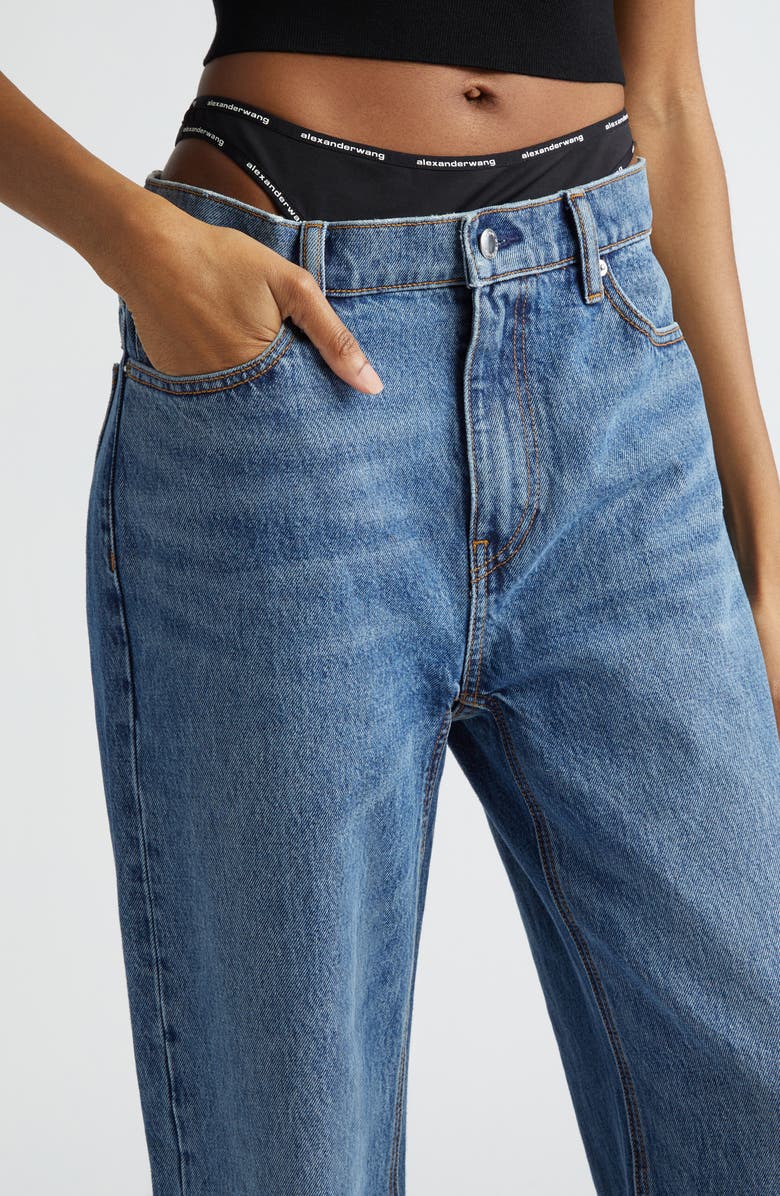 Alexander Wang Prestyled Thong Waist Relaxed Fit Jeans, Alternate, color, 