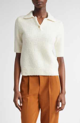 Vince Bouclé Short Sleeve Polo Sweater