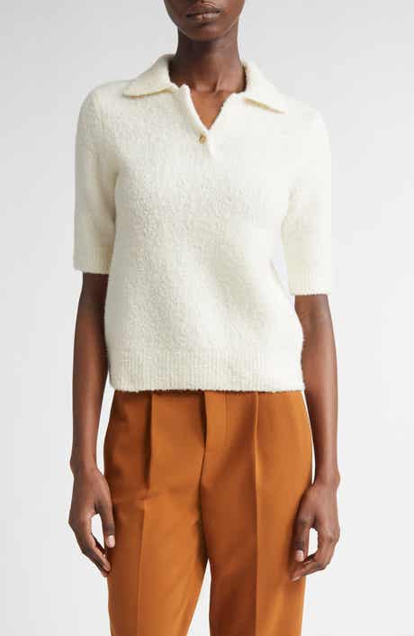 Vince Bouclé Short Sleeve Polo Sweater